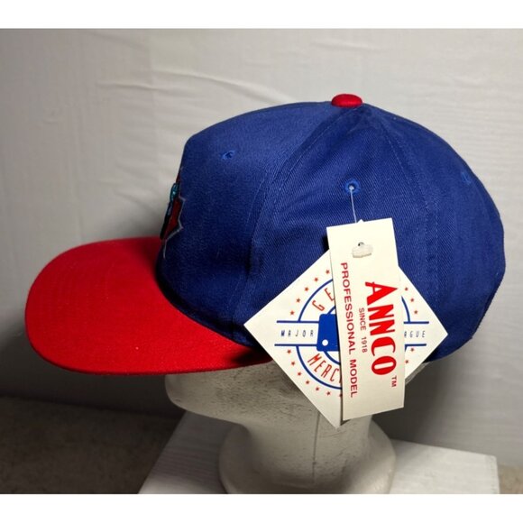 Vintage Toronto Blue Jays Hat Blue Red Snapback By Annco Professional Model MLB - Picture 3 of 8